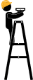 technician fixing elevator
